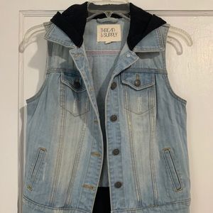Hooded Denim Vest